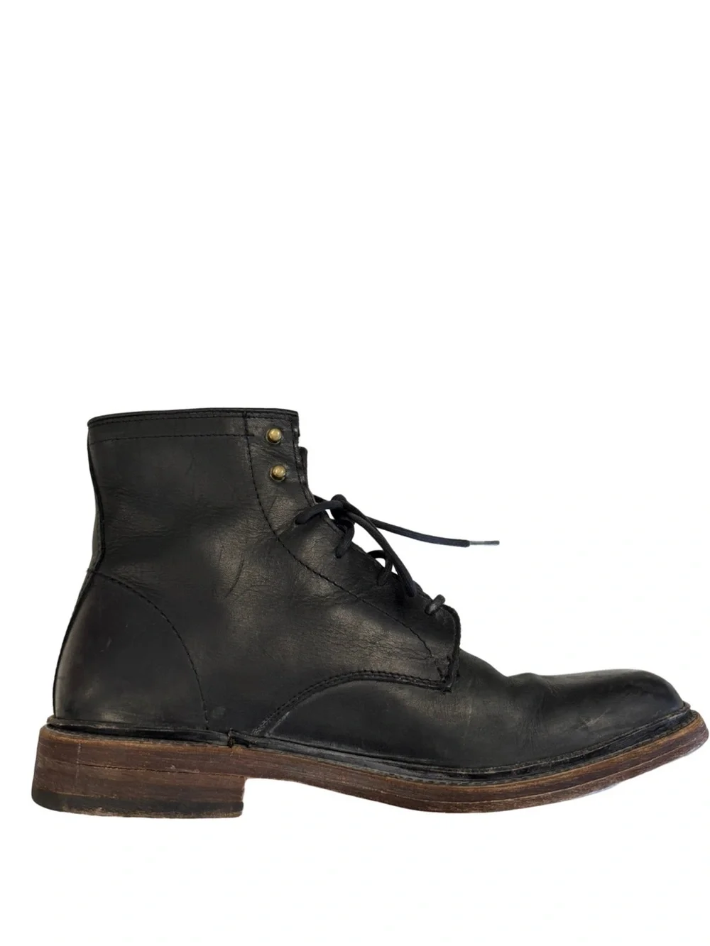 Frye James Lace Up Mens Black Leather Lace Up Casual Dress Boots Size 9.5 D